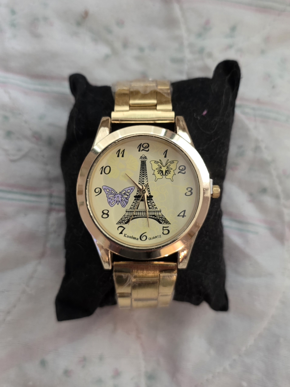 New- Kanima Quartz Gold Tone Eiffel Tower Butterfly Women’s Watch